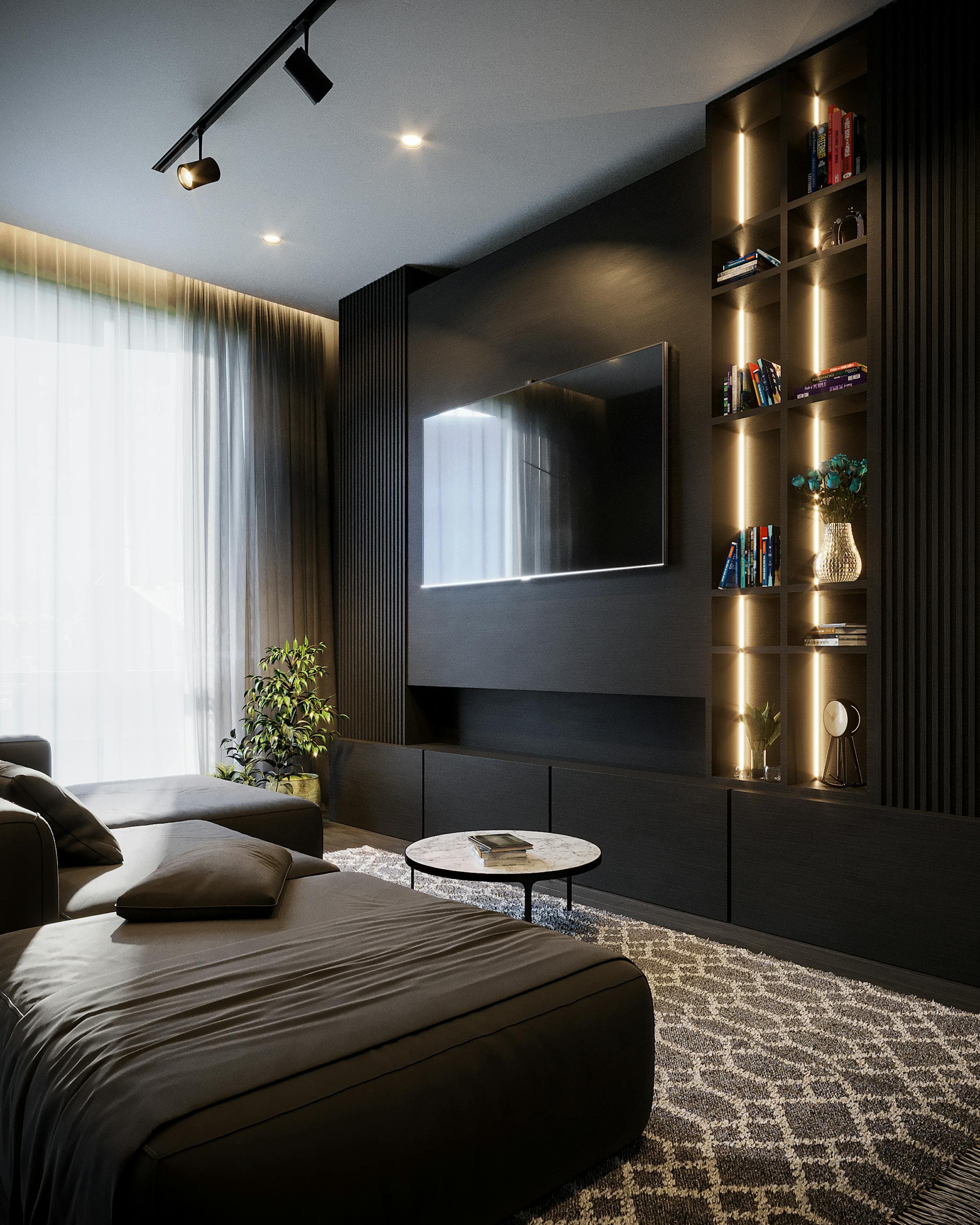 Beautifully designed living room in a modern residence